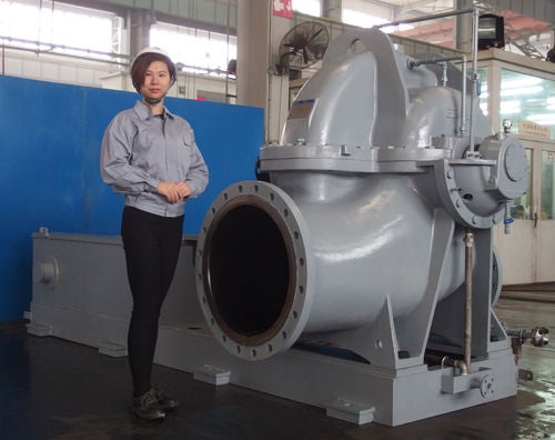 今回出荷完了したポンプ（出荷前に中国山東省の工場にて）